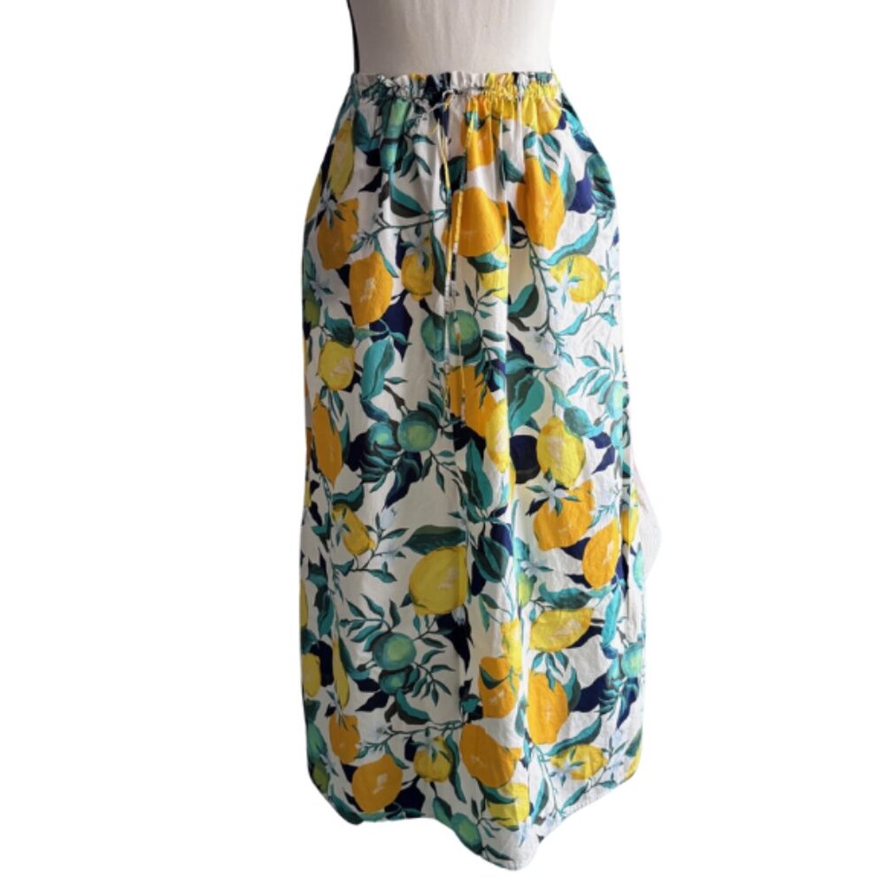 H&M FRESH LEMON DESIGN LONG SKIRT, SZ. M